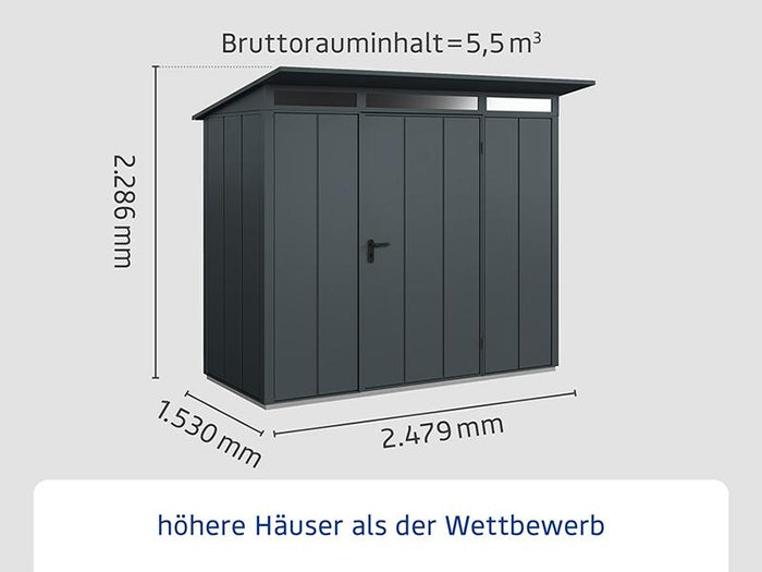 Ecostar Gerätehaus Elegant-P,Typ 1, Anthrazitgrau, 1 flg