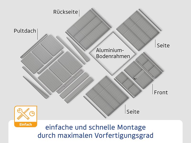 Ecostar Gerätehaus Elegant-P,Typ 1, Anthrazitgrau, 1 flg