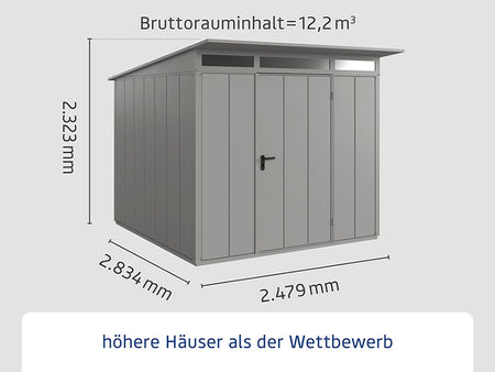 Ecostar Gerätehaus Elegant-P,Typ 2, Grau Aluminum, 1 flg