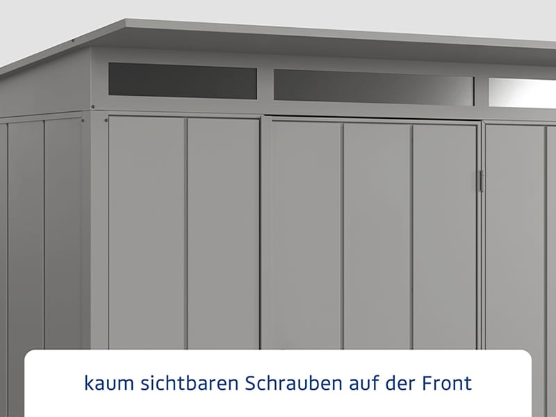 Ecostar Gerätehaus Elegant-P,Typ 2, Grau Aluminum, 2 flg