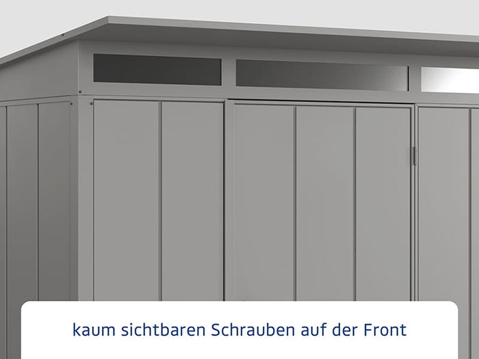 Ecostar Gerätehaus Elegant-P,Typ 2, Grau Aluminum, 2 flg