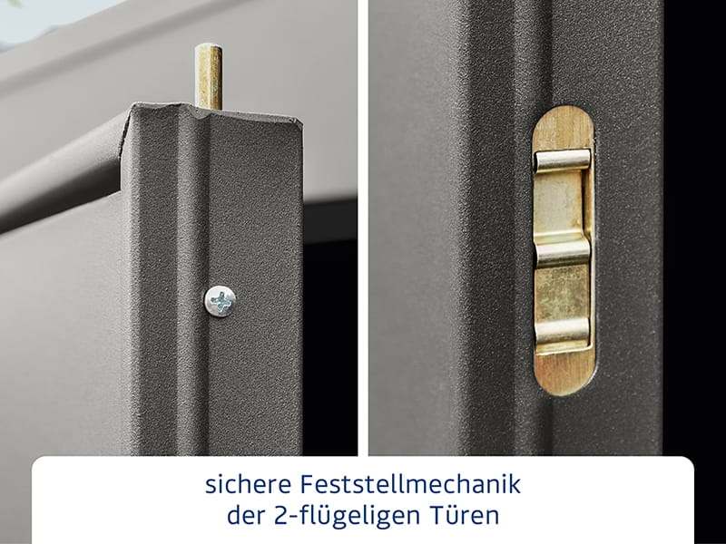 Ecostar Gerätehaus Elegant-P,Typ 2, Grau Aluminum, 2 flg