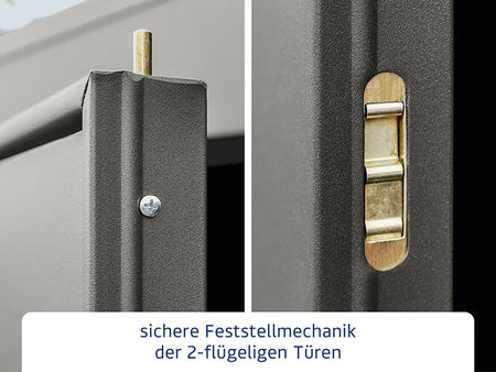 Ecostar Gerätehaus Elegant-P,Typ 2, Grau Aluminum, 2 flg