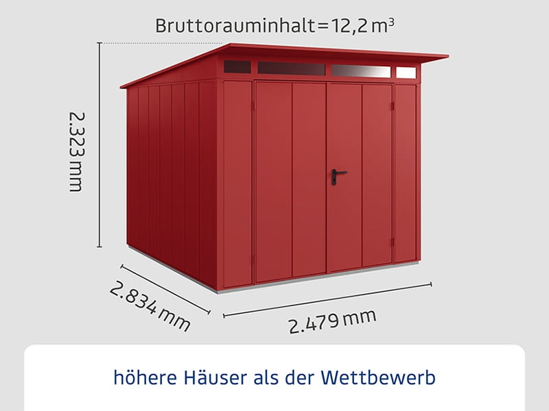 Ecostar Gerätehaus Elegant-P,Typ 2, Purpurrot, 2 flg
