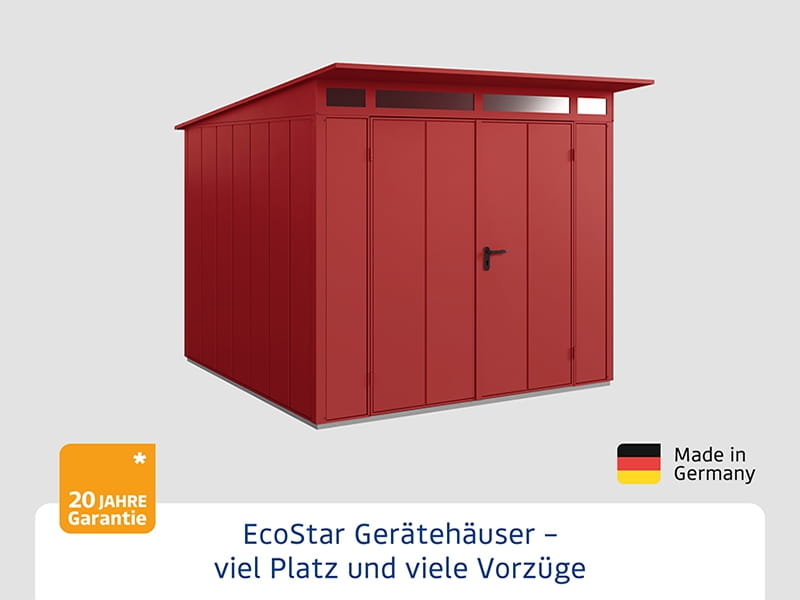 Ecostar Gerätehaus Elegant-P,Typ 2, Purpurrot, 2 flg