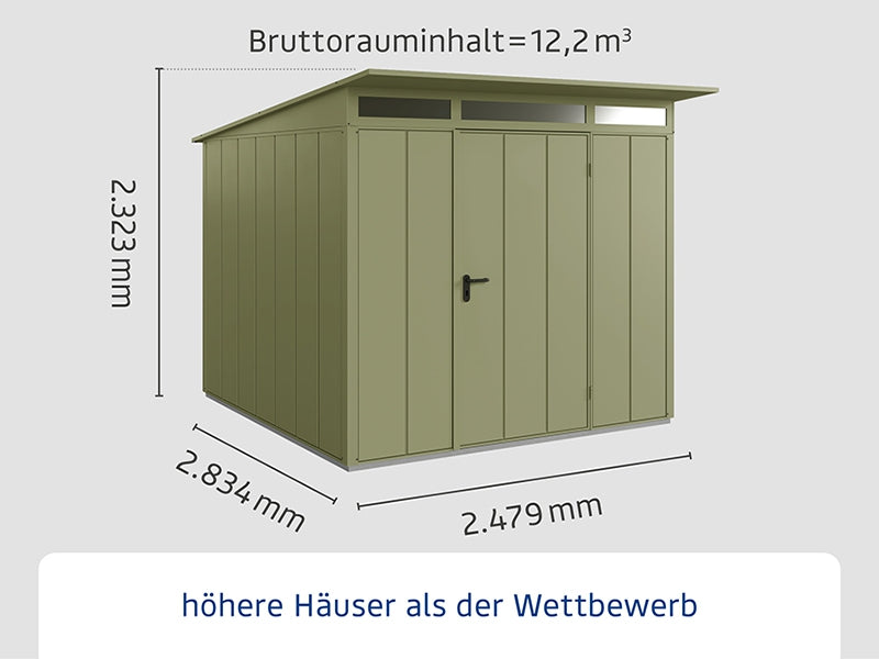 Ecostar Gerätehaus Elegant-P,Typ 2, Schilfgrün, 1 flg