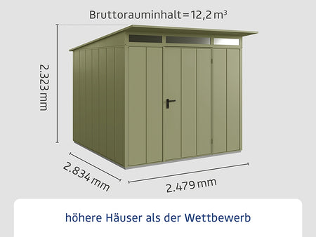 Ecostar Gerätehaus Elegant-P,Typ 2, Schilfgrün, 1 flg