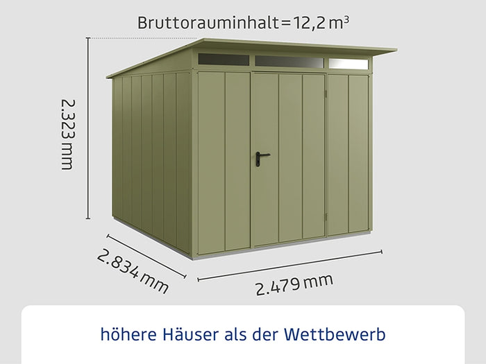 Ecostar Gerätehaus Elegant-P,Typ 2, Schilfgrün, 1 flg