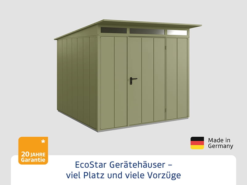 Ecostar Gerätehaus Elegant-P,Typ 2, Schilfgrün, 1 flg