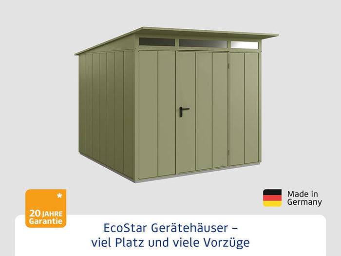 Ecostar Gerätehaus Elegant-P,Typ 2, Schilfgrün, 1 flg
