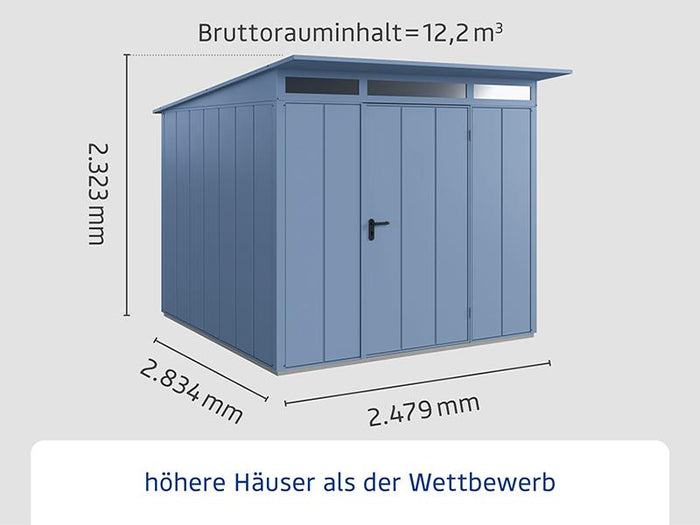 Ecostar Gerätehaus Elegant-P,Typ 2, Taubenblau, 1 flg