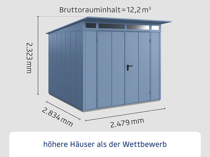 Ecostar Gerätehaus Elegant-P,Typ 2, Taubenblau, 2 flg