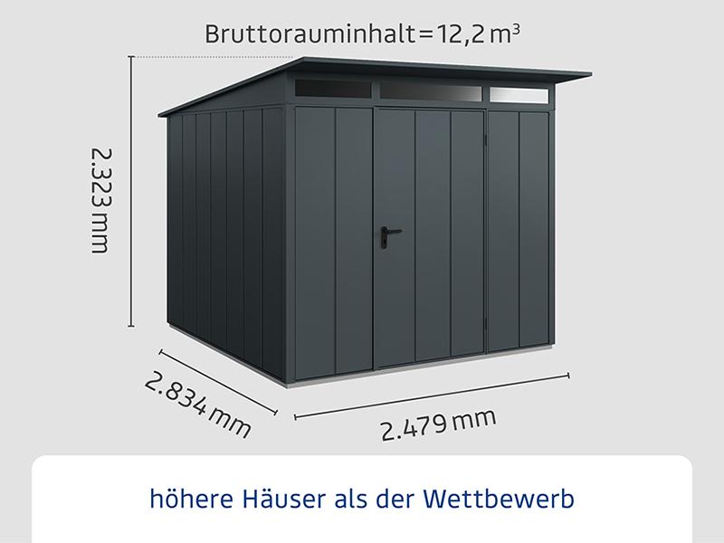 Ecostar Gerätehaus Elegant-P,Typ 2, Anthrazitgrau, 1 flg