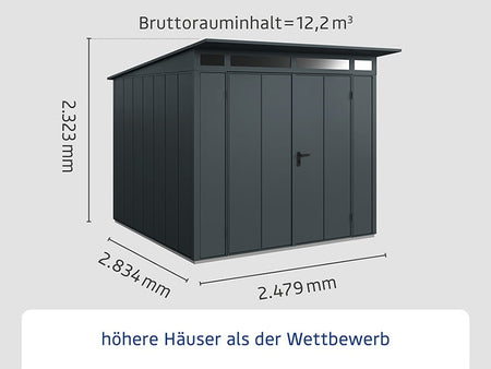 Ecostar Gerätehaus Elegant-P,Typ 2, Anthrazitgrau, 2 flg
