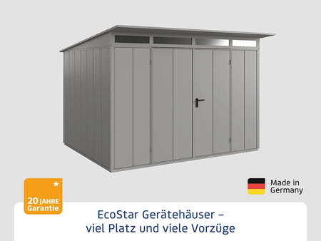 Ecostar Gerätehaus Elegant-P,Typ 3, Grau Aluminum, 2 flg