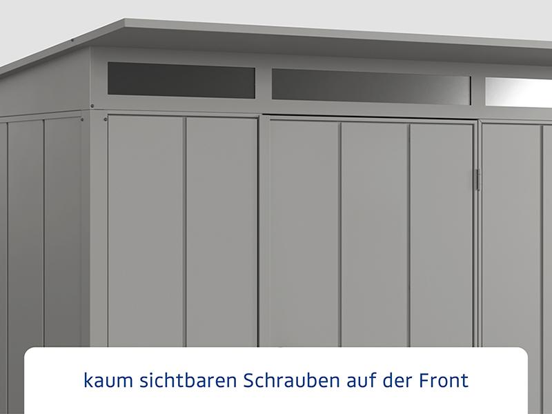 Ecostar Gerätehaus Elegant-P,Typ 3, Grau Aluminum, 2 flg
