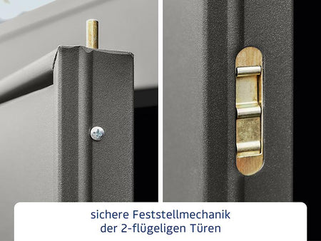 Ecostar Gerätehaus Elegant-P,Typ 3, Grau Aluminum, 2 flg