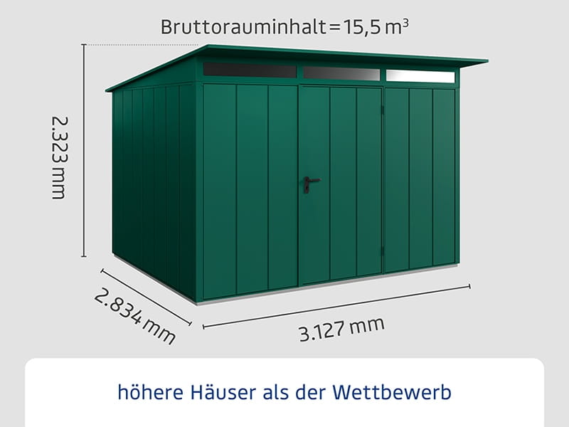 Ecostar Gerätehaus Elegant-P,Typ 3, Moosgrün, 1 flg