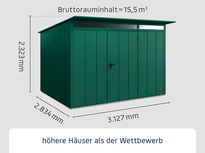 Ecostar Gerätehaus Elegant-P,Typ 3, Moosgrün, 1 flg