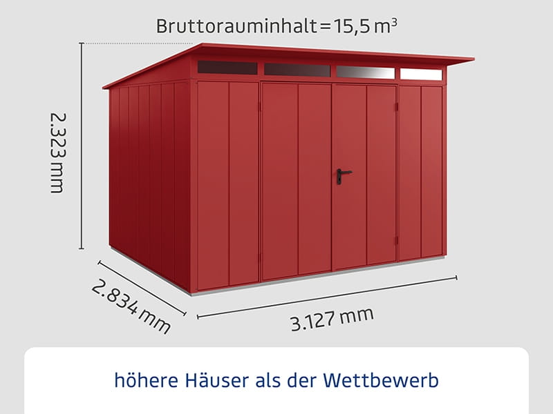 Ecostar Gerätehaus Elegant-P,Typ 3, Purpurrot, 2 flg