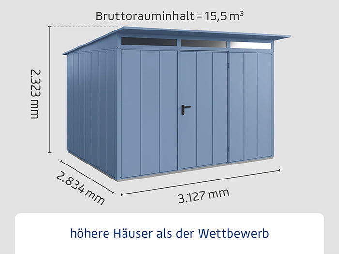 Ecostar Gerätehaus Elegant-P,Typ 3, Taubenblau, 1 flg