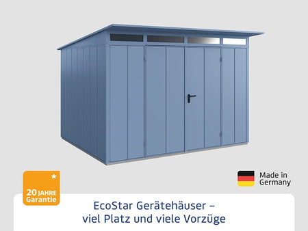 Ecostar Gerätehaus Elegant-P,Typ 3, Taubenblau, 2 flg