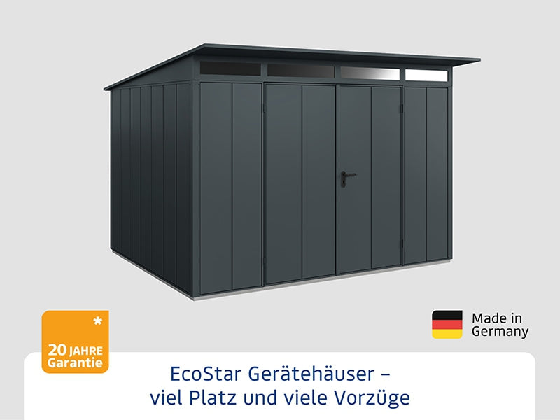 Ecostar Gerätehaus Elegant-P,Typ 3, Anthrazitgrau, 2 flg
