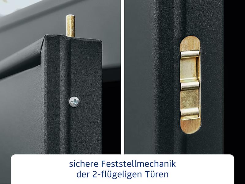 Ecostar Gerätehaus Elegant-P,Typ 3, Anthrazitgrau, 2 flg