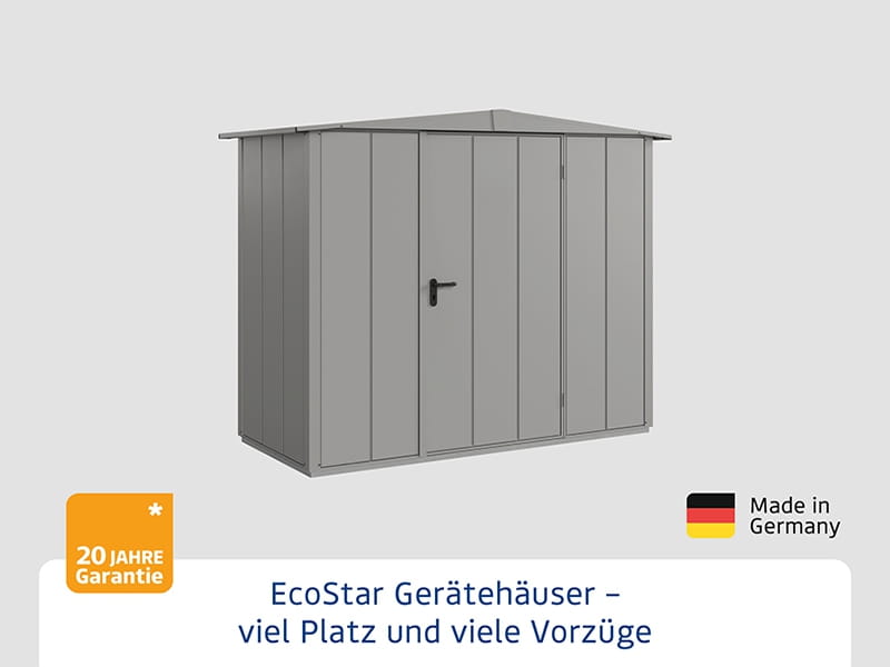 Ecostar Gerätehaus Elegant-S,Typ 1, Grau Aluminum, 1 flg