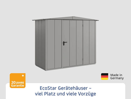 Ecostar Gerätehaus Elegant-S,Typ 1, Grau Aluminum, 1 flg