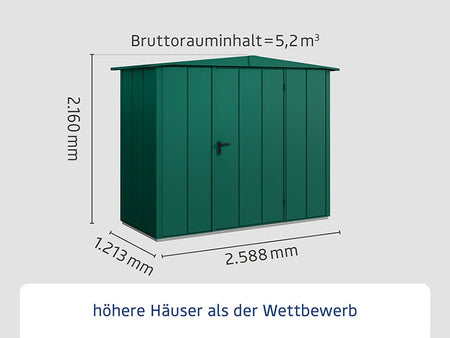 Ecostar Gerätehaus Elegant-S,Typ 1, Moosgrün, 1 flg