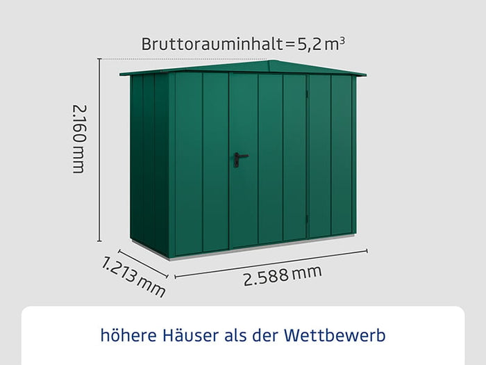 Ecostar Gerätehaus Elegant-S,Typ 1, Moosgrün, 1 flg