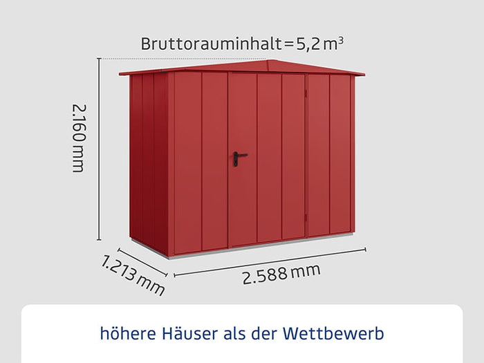 Ecostar Gerätehaus Elegant-S,Typ 1, Purpurrot, 1 flg