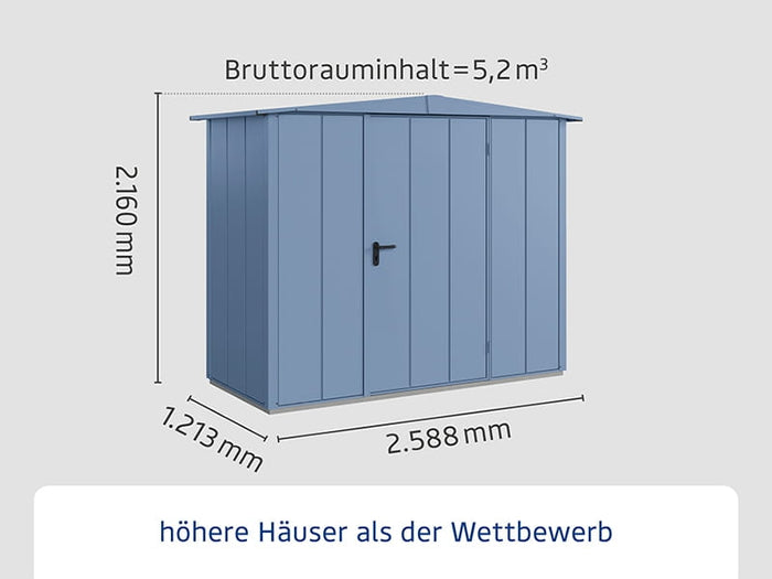 Ecostar Gerätehaus Elegant-S,Typ 1, Taubenblau, 1 flg