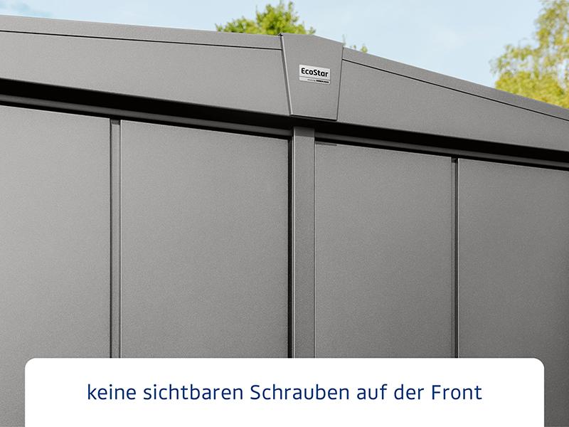 Ecostar Gerätehaus Elegant-S,Typ 2, Grau Aluminum, 1 flg