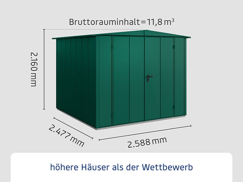 Ecostar Gerätehaus Elegant-S,Typ 2, Moosgrün, 2 flg