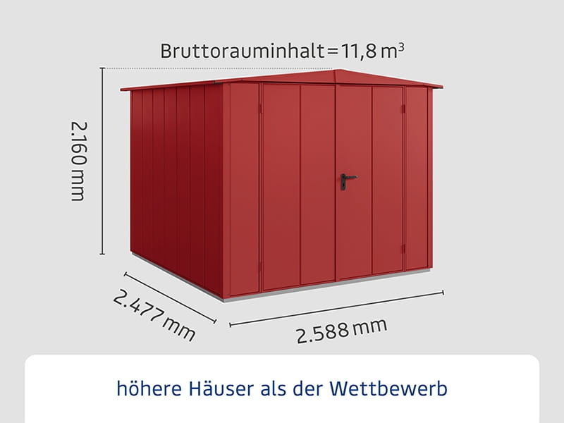 Ecostar Gerätehaus Elegant-S,Typ 2, Purpurrot, 2 flg