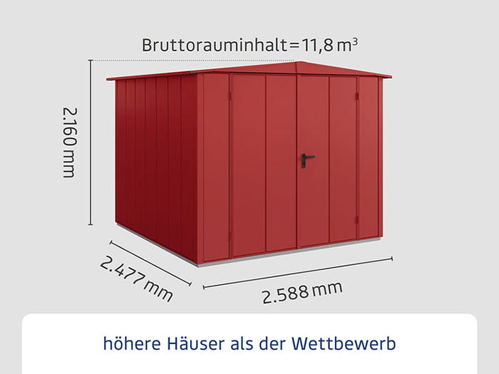 Ecostar Gerätehaus Elegant-S,Typ 2, Purpurrot, 2 flg
