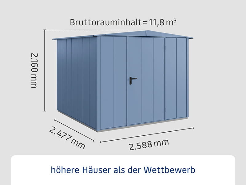 Ecostar Gerätehaus Elegant-S,Typ 2, Taubenblau, 1 flg