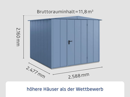 Ecostar Gerätehaus Elegant-S,Typ 2, Taubenblau, 1 flg