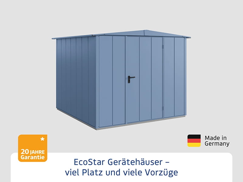 Ecostar Gerätehaus Elegant-S,Typ 2, Taubenblau, 1 flg