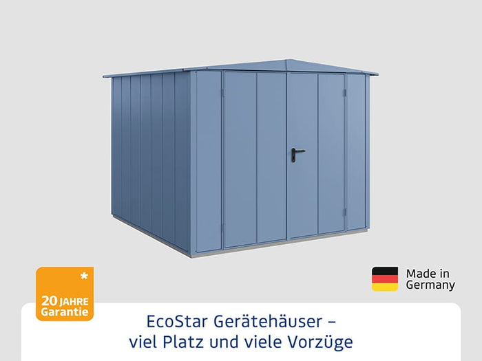 Ecostar Gerätehaus Elegant-S,Typ 2, Taubenblau, 2 flg