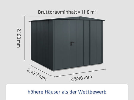 Ecostar Gerätehaus Elegant-S,Typ 2, Anthrazitgrau, 1 flg