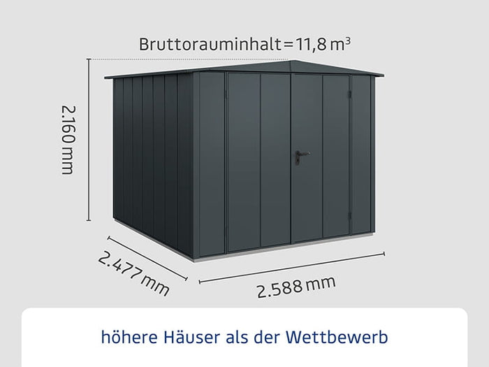 Ecostar Gerätehaus Elegant-S,Typ 2, Anthrazitgrau, 2 flg