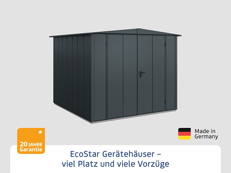 Ecostar Gerätehaus Elegant-S,Typ 2, Anthrazitgrau, 2 flg