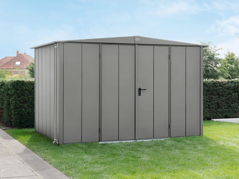 Ecostar Gerätehaus Elegant-S,Typ 3, Grau Aluminum, 2 flg