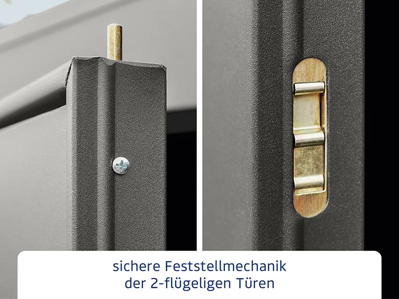 Ecostar Gerätehaus Elegant-S,Typ 3, Grau Aluminum, 2 flg