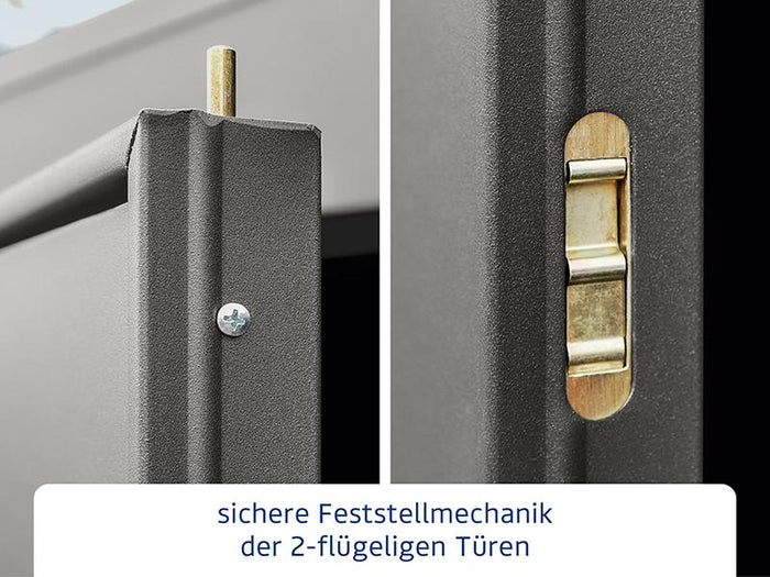 Ecostar Gerätehaus Elegant-S,Typ 3, Grau Aluminum, 2 flg