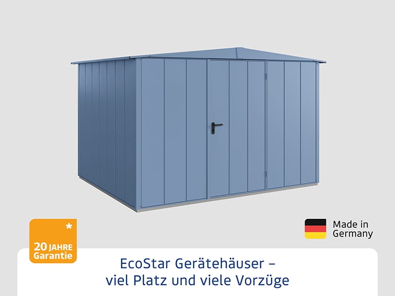 Ecostar Gerätehaus Elegant-S,Typ 3, Taubenblau, 1 flg