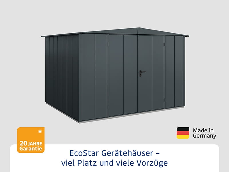 Ecostar Gerätehaus Elegant-S,Typ 3, Anthrazitgrau, 2 flg